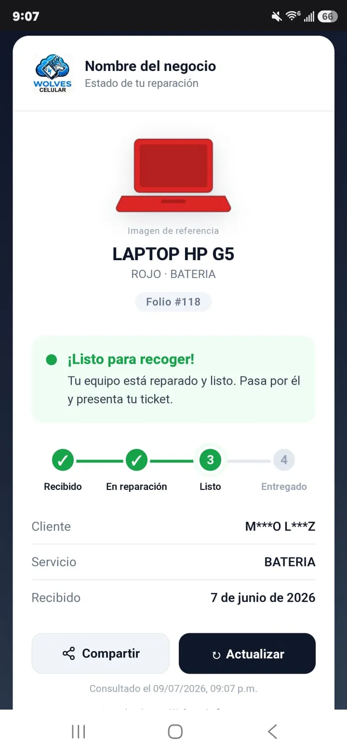 Equipo listo para recoger